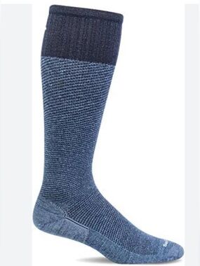 Sockwell Men's Bart Moderate Graduated Compression Sock, Denim - M / L
